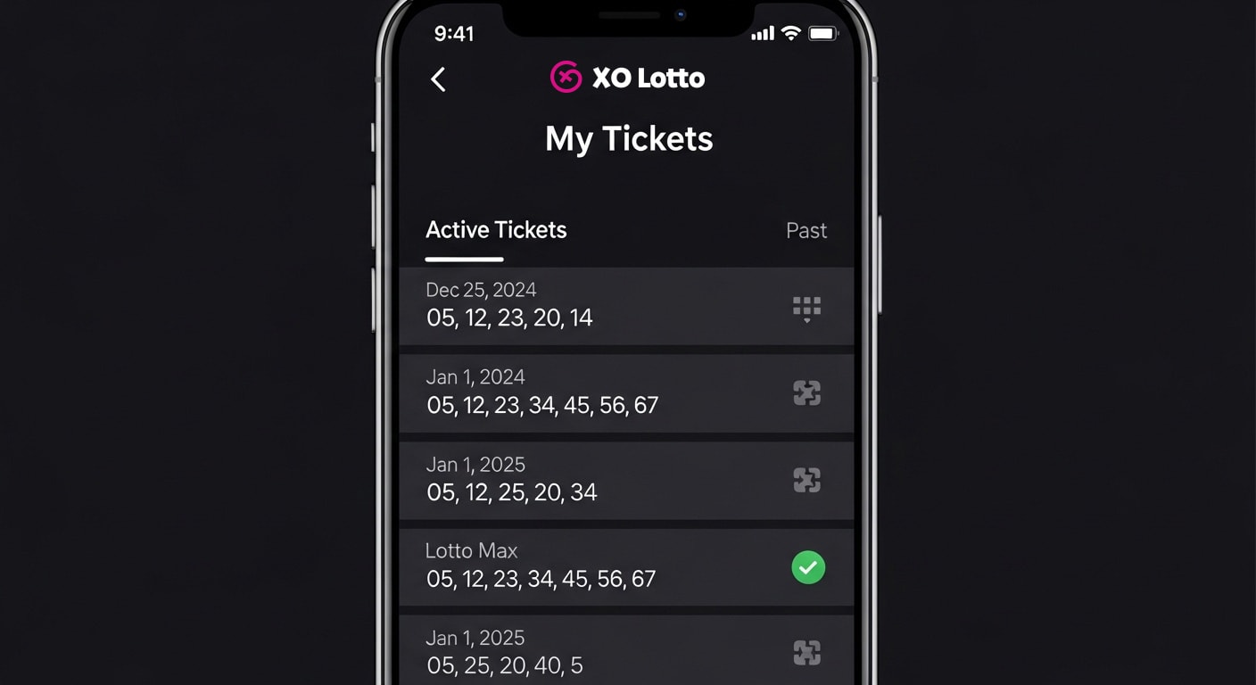 XO Lotto digital ticket storage for Lotto Max so you never lose a winning ticket